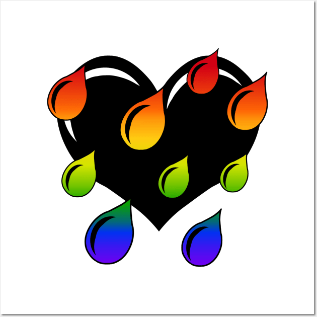 Rainbow Weeping Heart Wall Art by RawSunArt